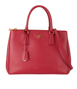 Galleria Double Zip Tote, Saffiano, Red, 247, CL/S/DB, 2*